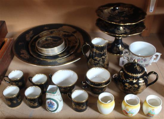 Booths black & gilt china etc